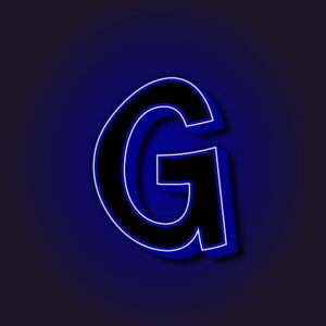 3D Letter G With White Border