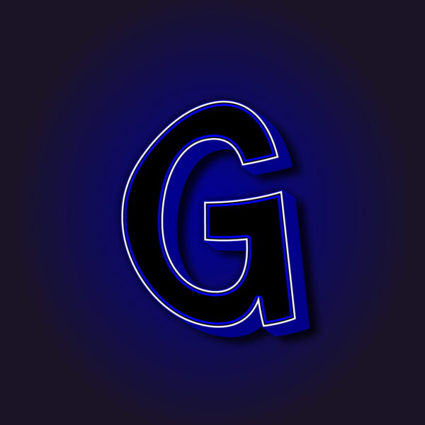 3D Letter G With White Border