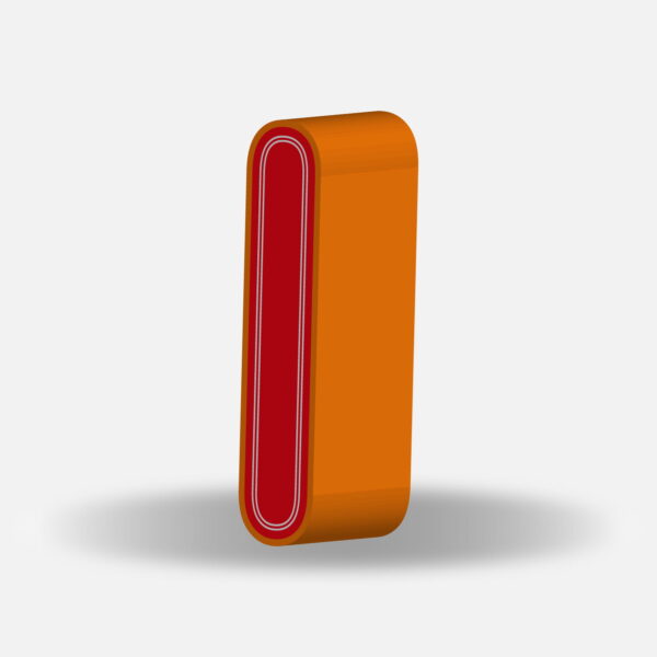 3D Letter I With Orange Border