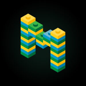 3D Letter M Lego Brick