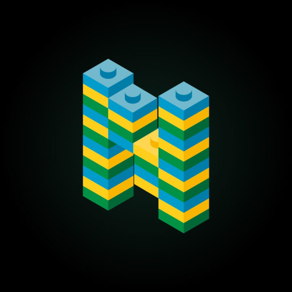 3D Letter N Lego Brick