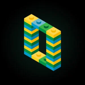 3D Letter O Lego Brick
