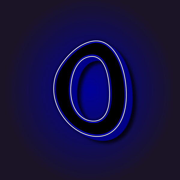 3D Letter O With White Border