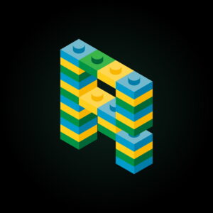 3D Letter R Lego Brick