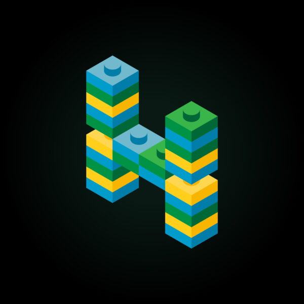 3D Letter X Lego Brick