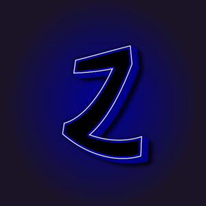3D Letter Z With White Border