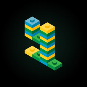 3D Number Four Lego Brick