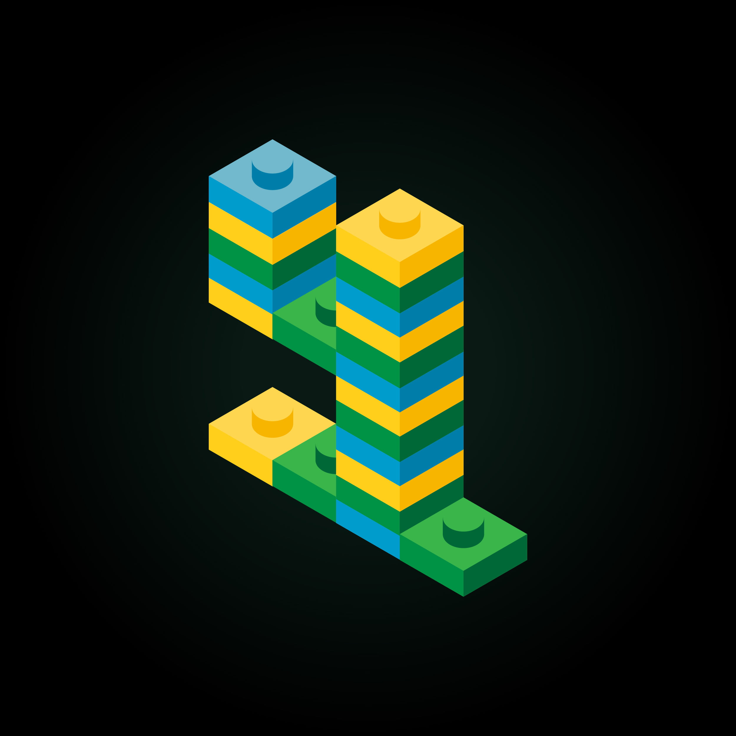 3D Number Four Lego Brick