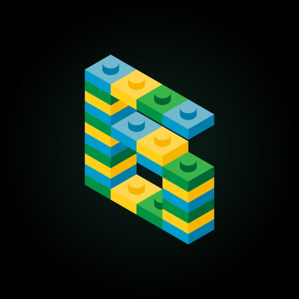 3D Number Six Lego Brick