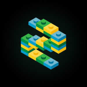 3D Number Two Lego Brick