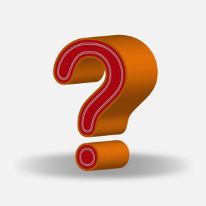3D Question Symbol With Orange Border