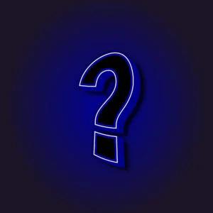 3D Question Symbol With White Border