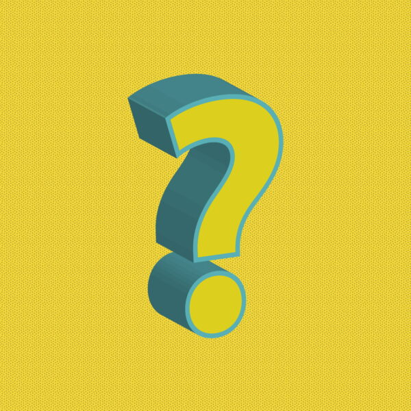 3D Yellow Question Symbol With Blue Border