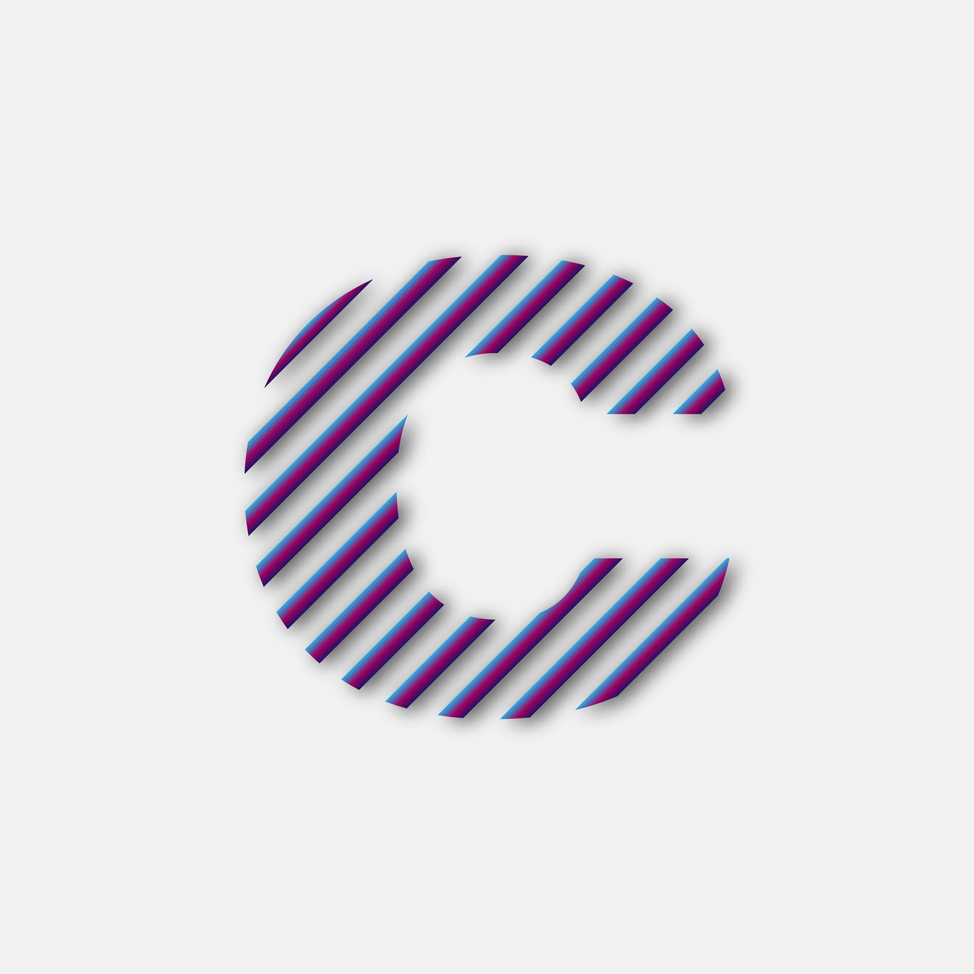 Letter C Colorful Line Design