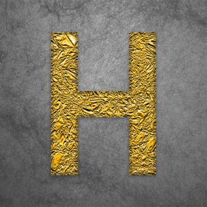 Letter H Gold Foil Design