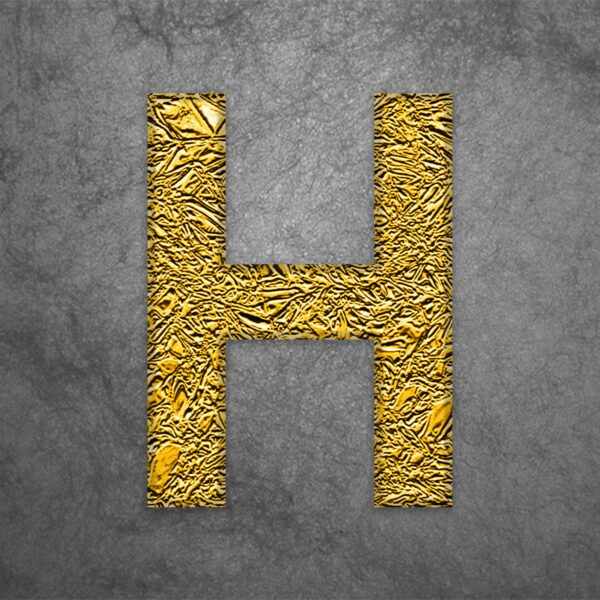 Letter H Gold Foil Design