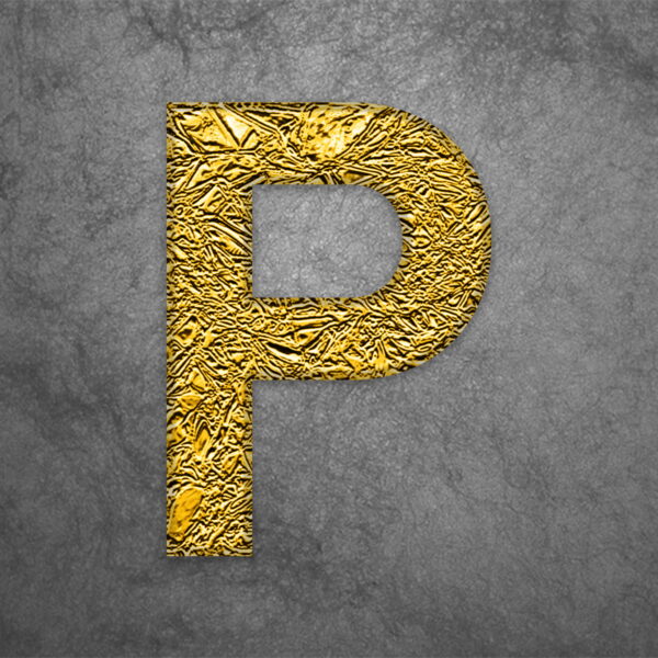 Letter P Gold Foil Design