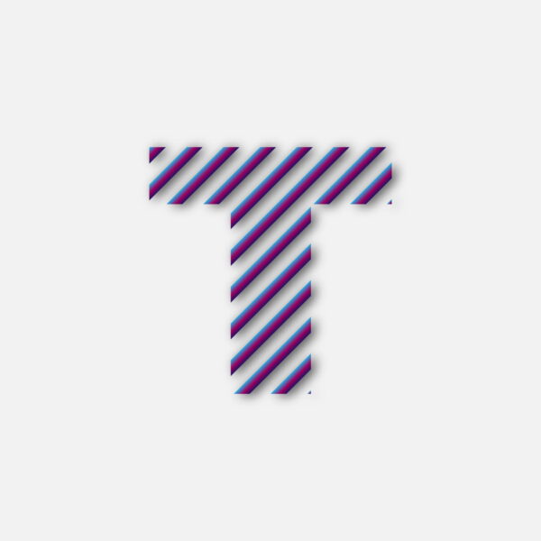 Letter T Colorful Line Design