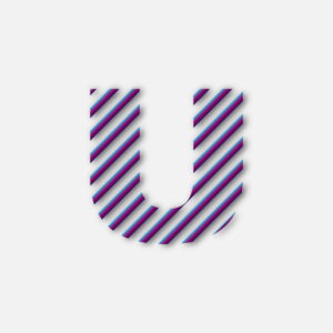 Letter U Colorful Line Design
