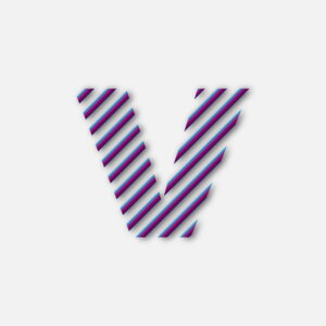 Letter V Colorful Line Design