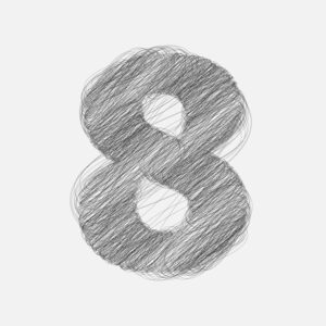 Number Eight Pencil Drawing Design