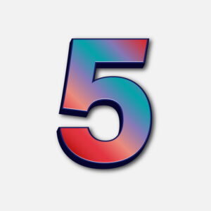 Number Five Glossy Colorful Design