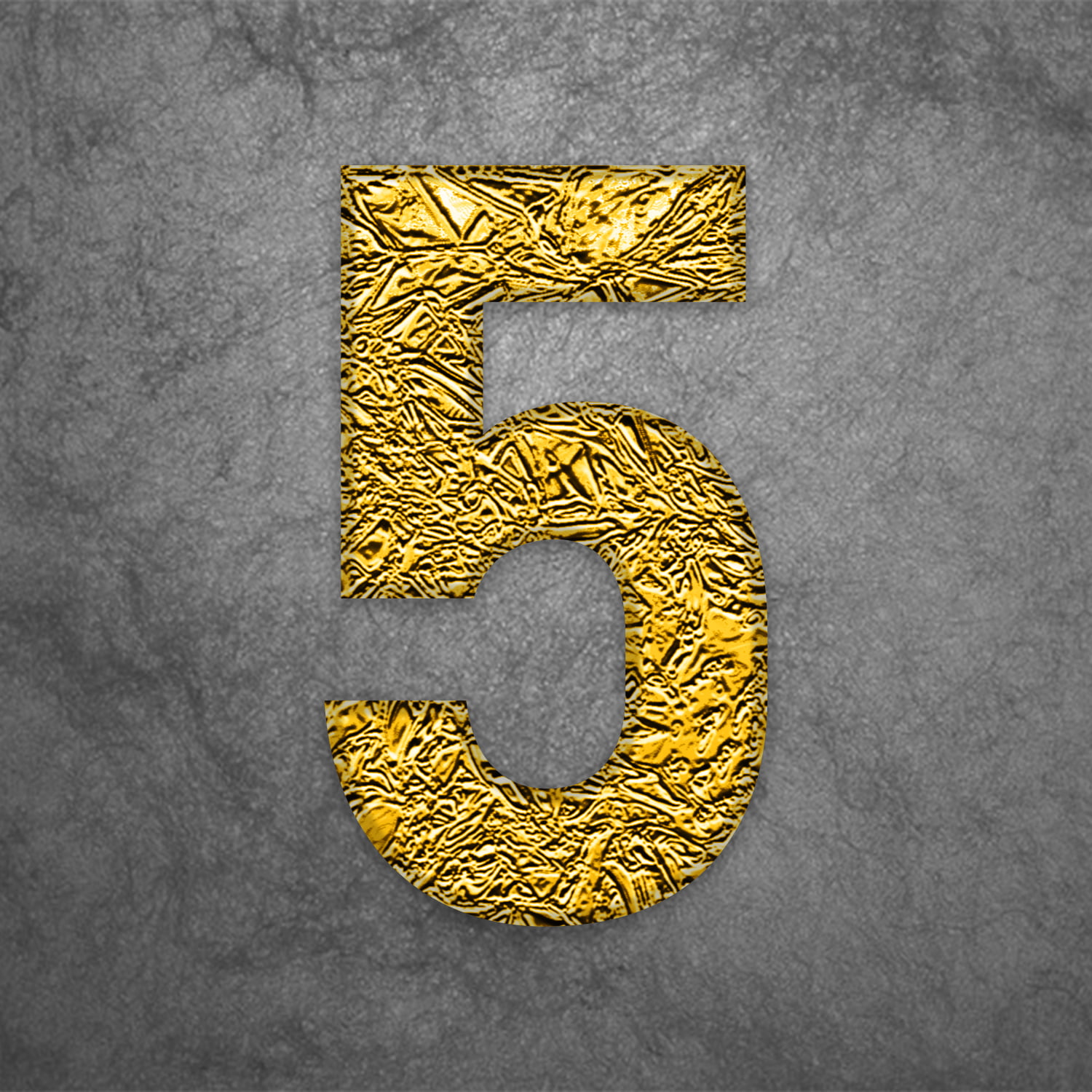 Number Five Gold Foil Design