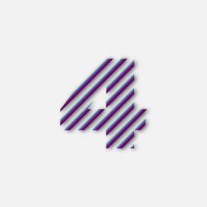 Number Four Colorful Line Design