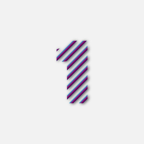 Number One Colorful Line Design