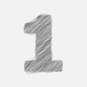 Number One Pencil Drawing Design