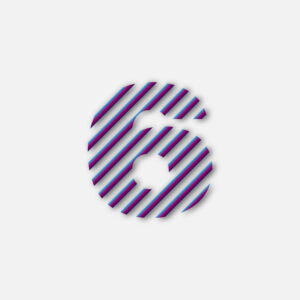 Number Six Colorful Line Design