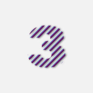 Number Three Colorful Line Design