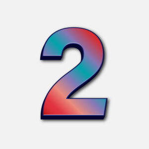 Number Two Glossy Colorful Design