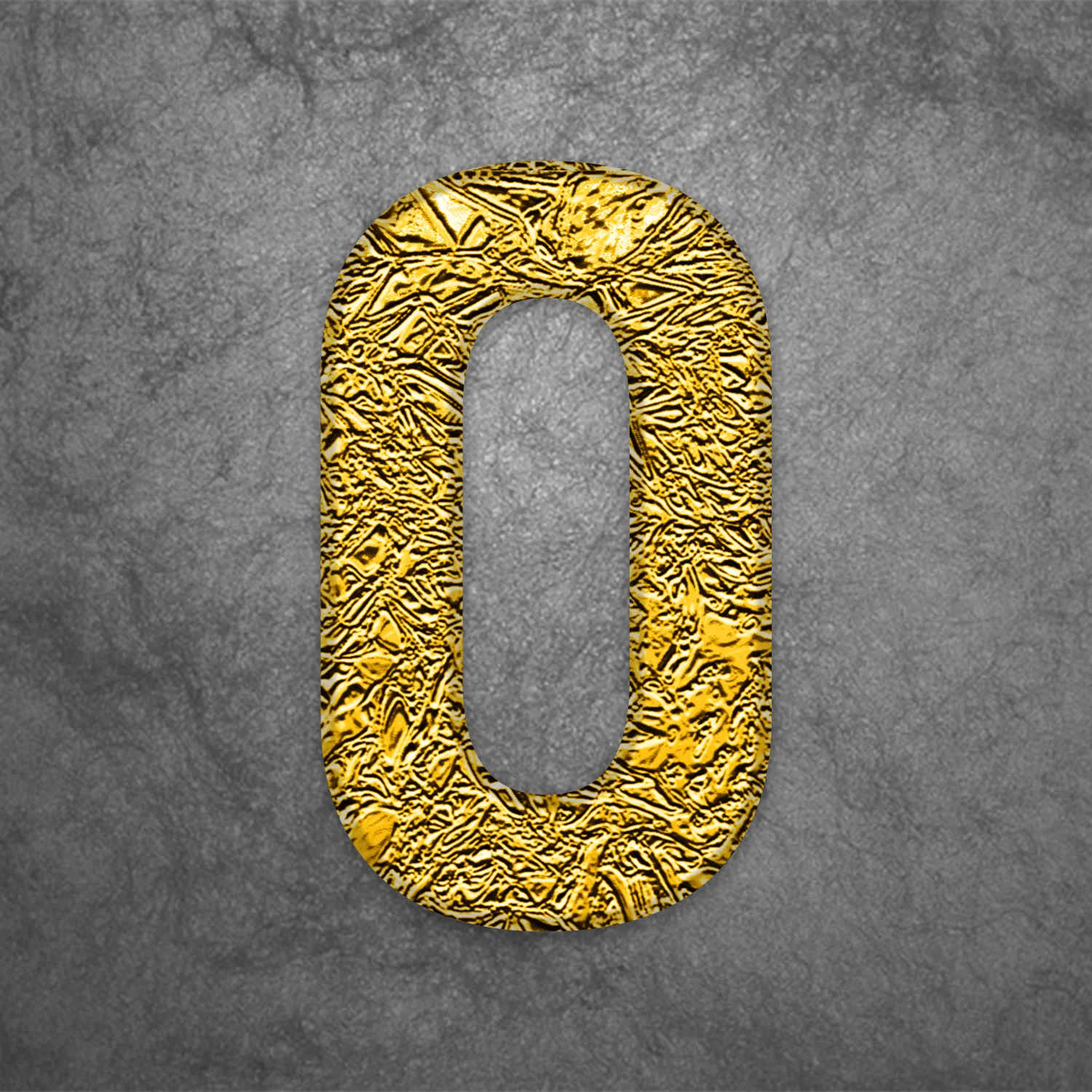 Number Zero Gold Foil Design