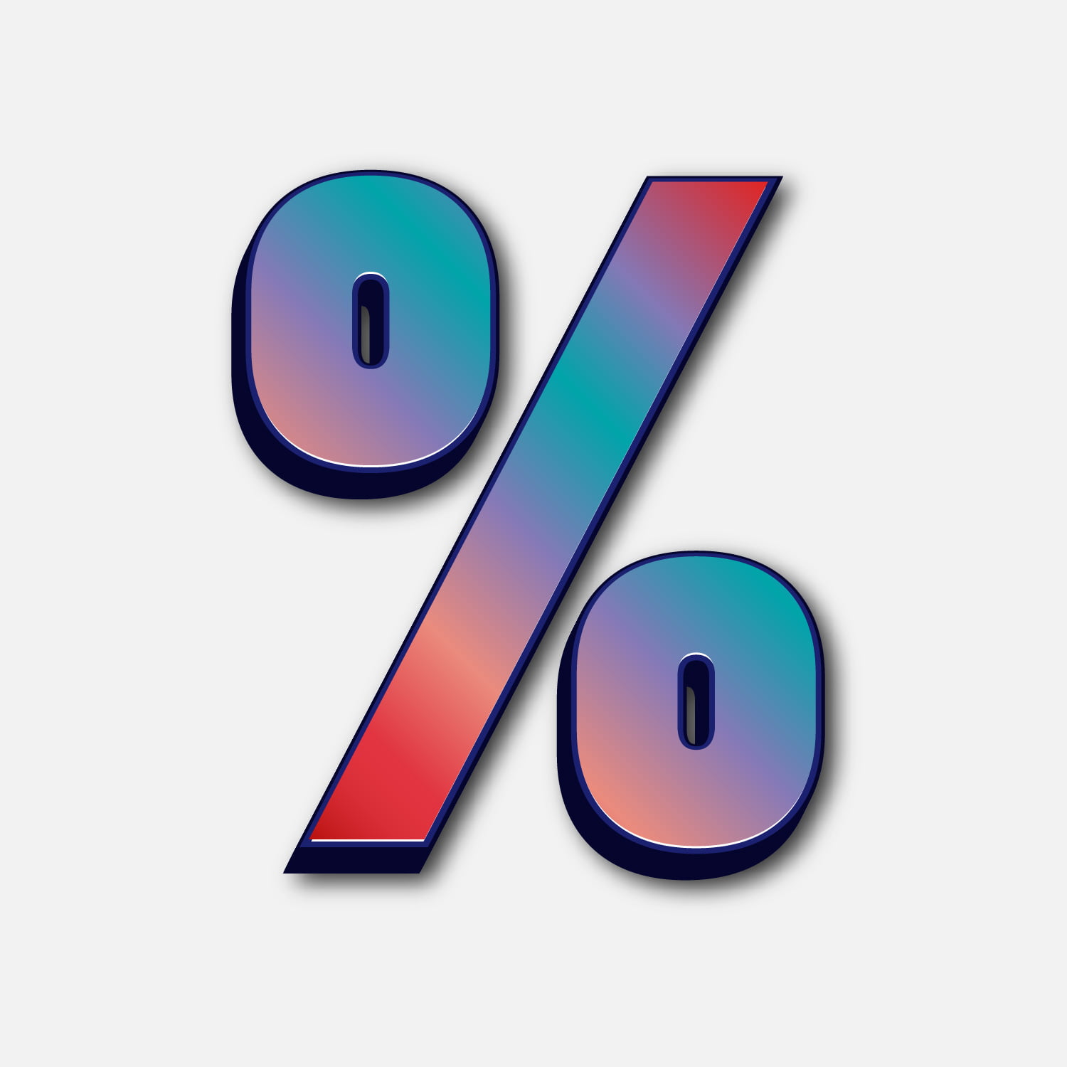 Percentage Symbol Glossy Colorful Design