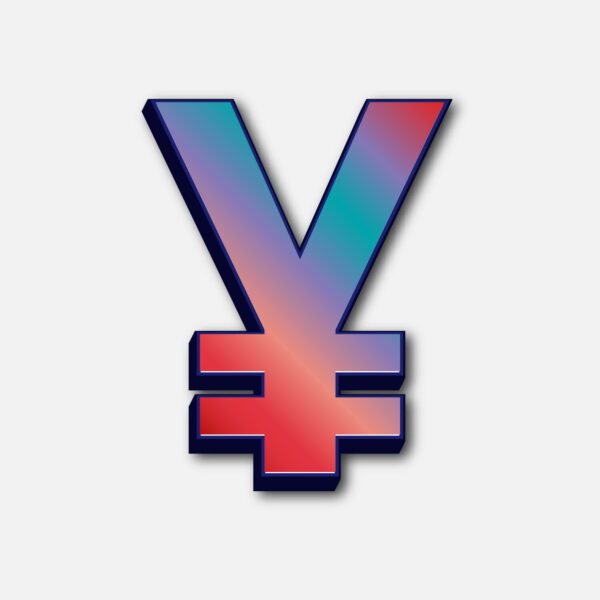 Yuan Symbol Glossy Colorful Design