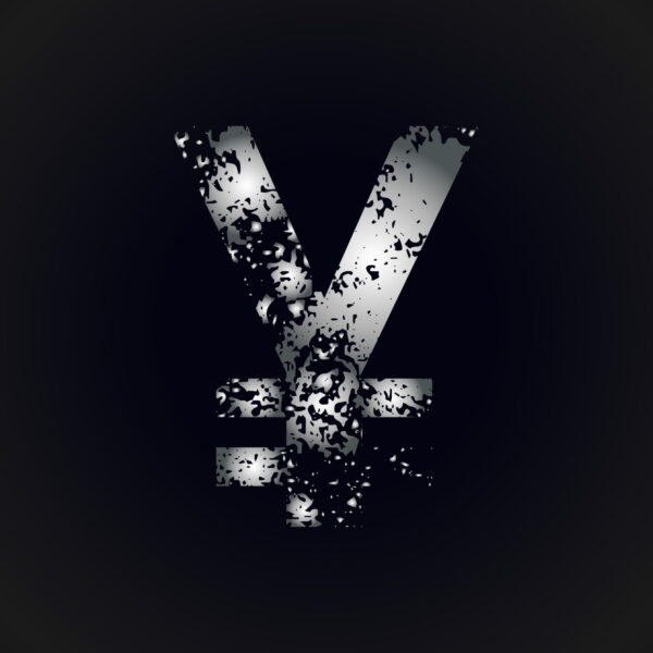 Yuan Symbol Grunge Design