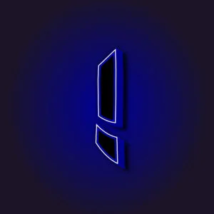 3D Exclamation Symbol With White Border