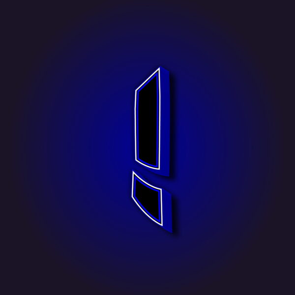 3D Exclamation Symbol With White Border