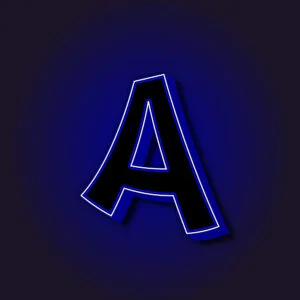 3D Letter A With White Border