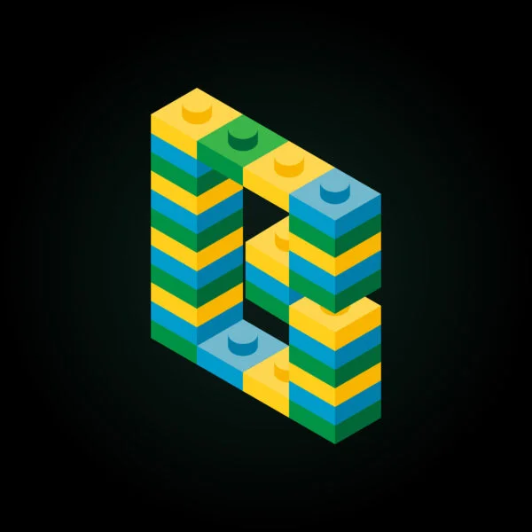 3D Letter B Lego Brick