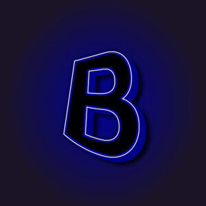 3D Letter B With White Border