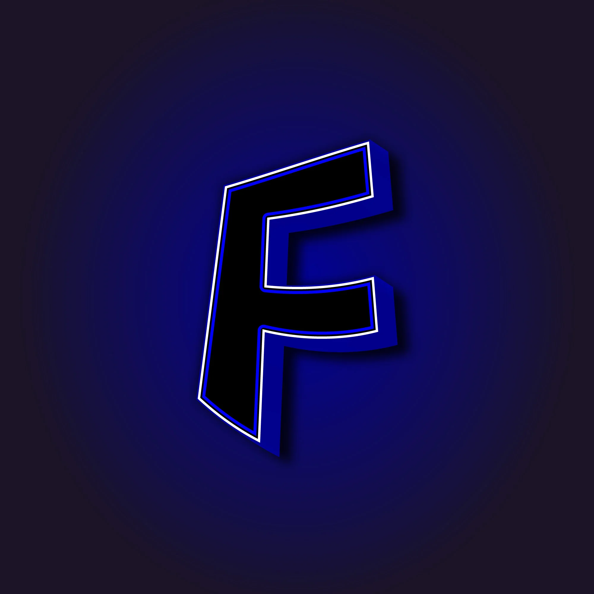 3D Letter F With White Border
