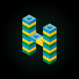 3D Letter H Lego Brick