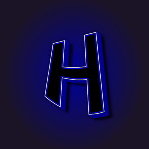 3D Letter H With White Border