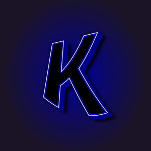 3D Letter K With White Border
