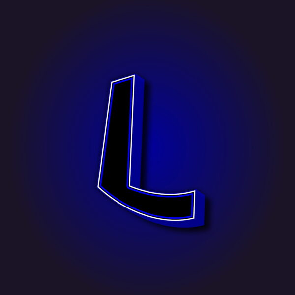 3D Letter L With White Border