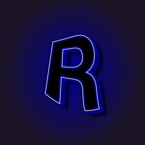 3D Letter R With White Border