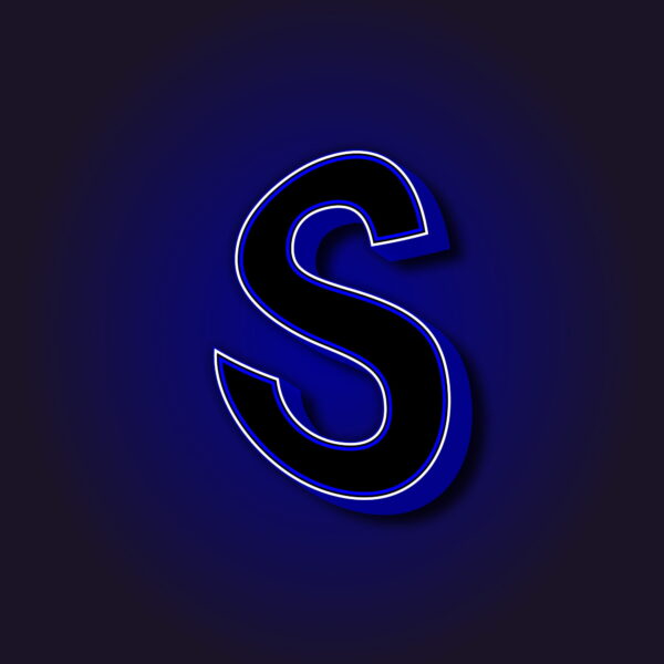 3D Letter S With White Border