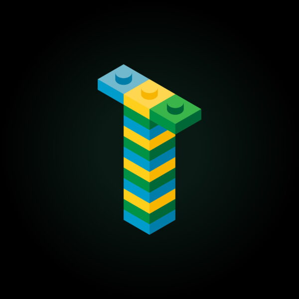 3D Letter T Lego Brick
